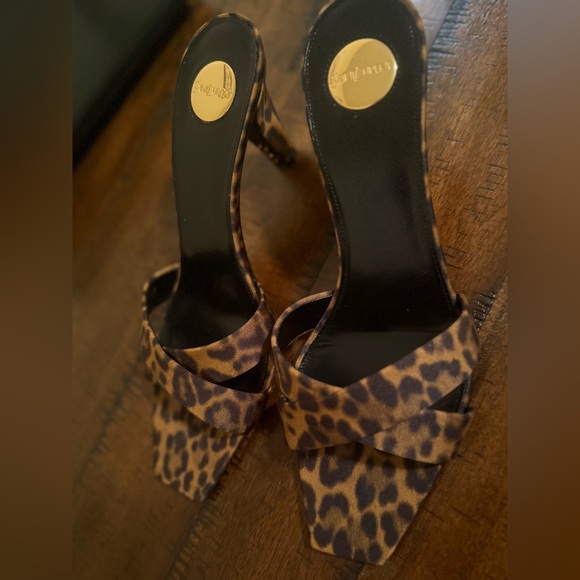 Saint Laurent Women's Jill Leopard Mules - Picture 7 of 10